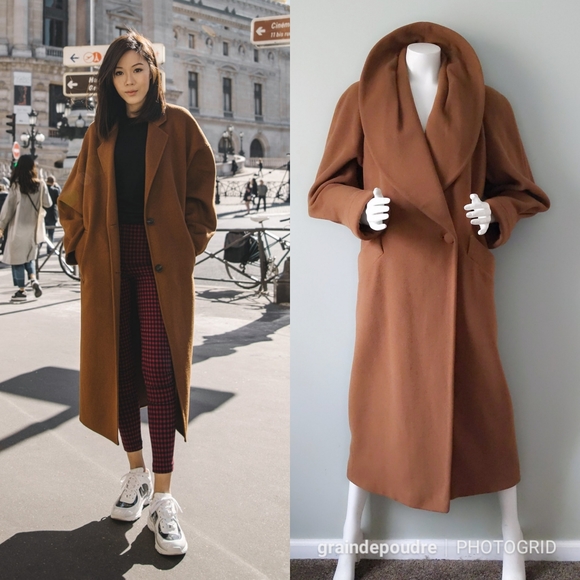 Regency Cashmere Jackets & Blazers - ⛔SOLD⛔ Vtg Brown Regency Cashmere Shawl Collar Maxi Coat